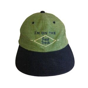 I'm on the Fast Track Hat Cap‎ Green Trucker Cotton One Size
